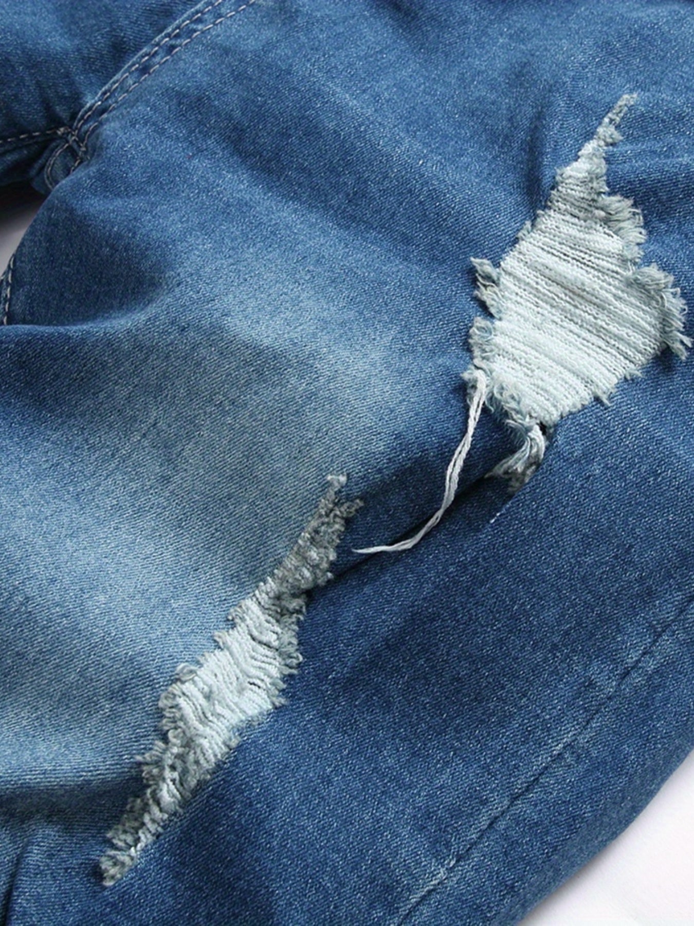 Men's Ripped Denim Shorts With Pockets