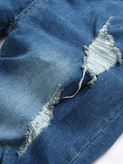 Men's Ripped Denim Shorts With Pockets
