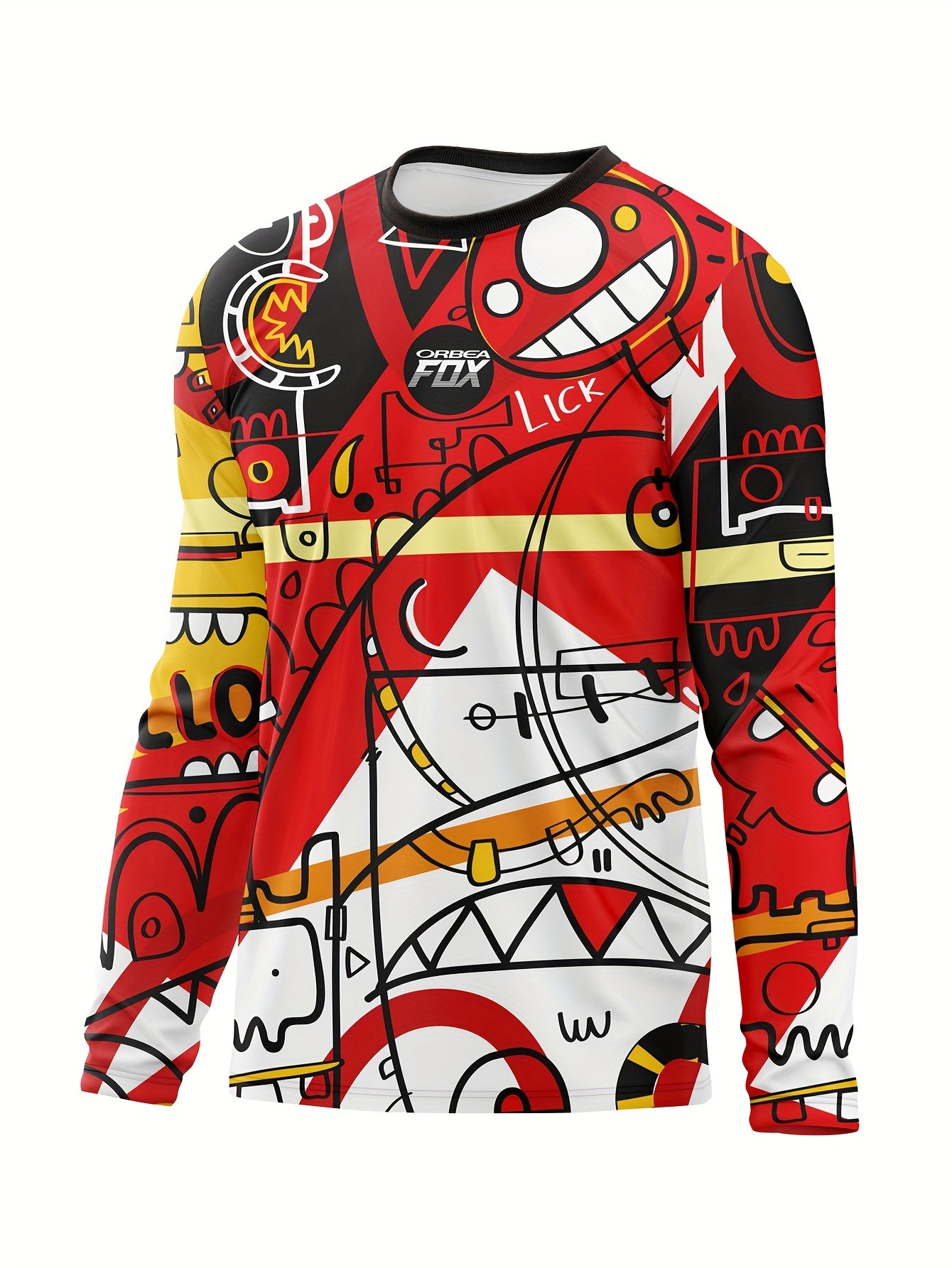 Men's Graffiti Long Sleeve Motorcycle T-shirt