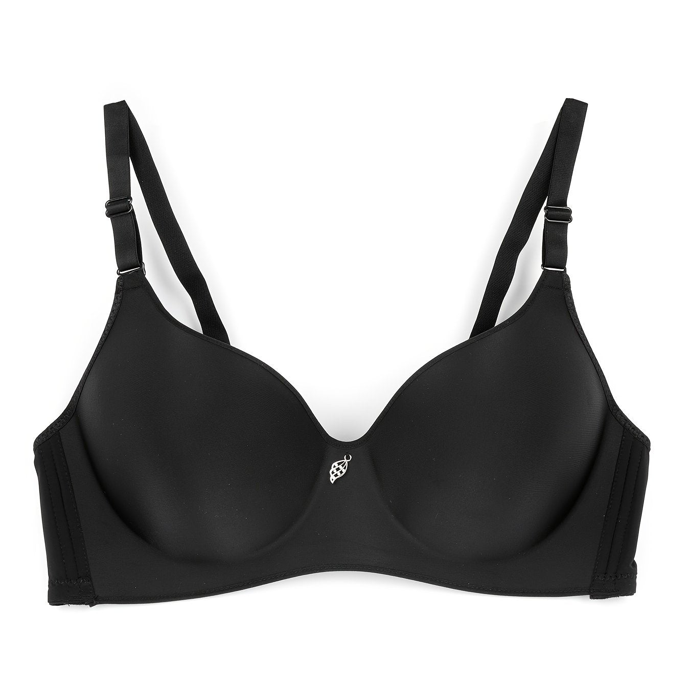 Plus Size Rhinestone Full Cover Wireless Bra w/ Straps