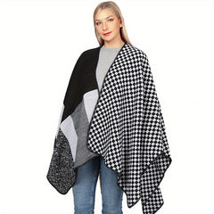 Plaid Block Scarf Warm Shawl Wrap Head Wrap Casual Gift For Mother