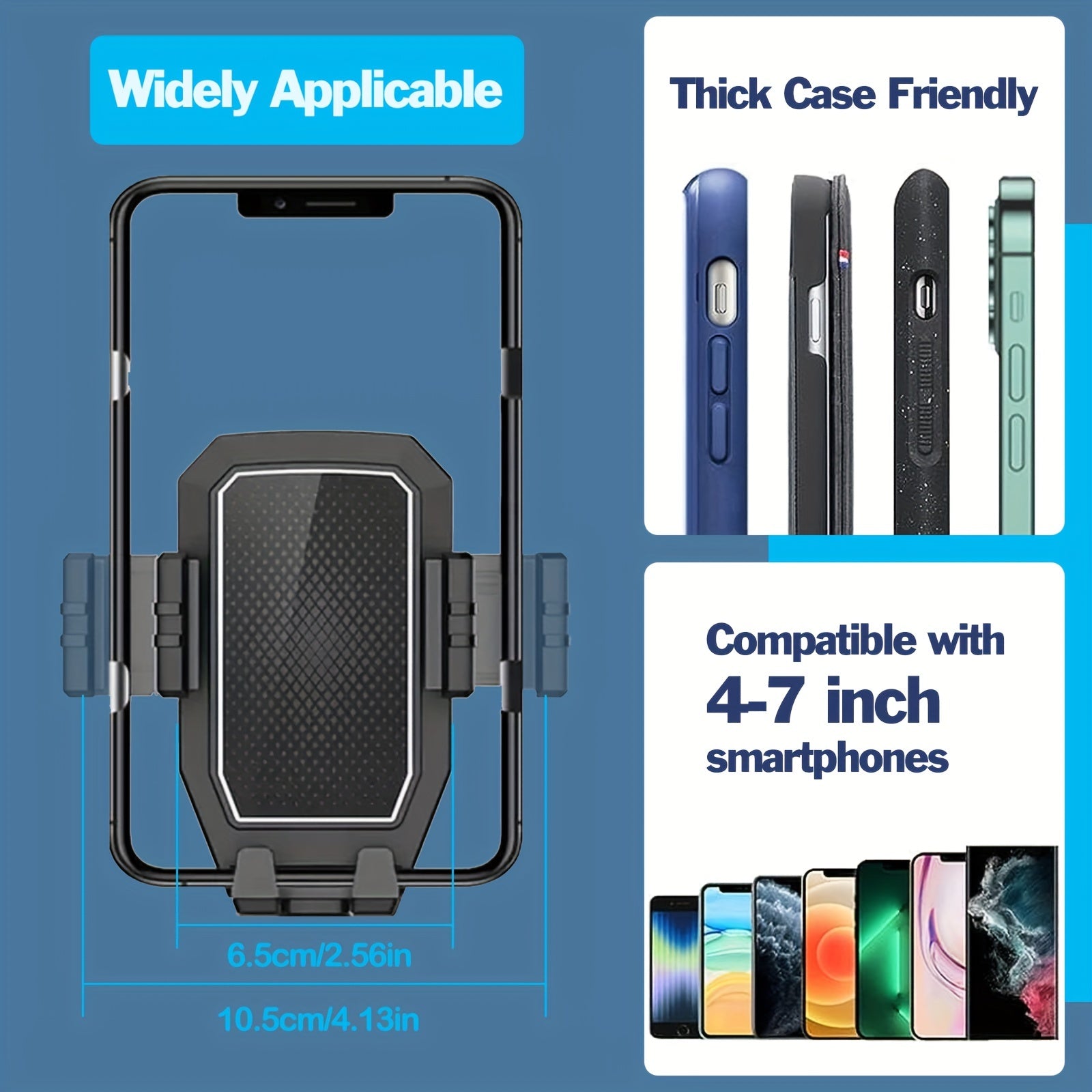 Truck Phone Holder Heavy Duty Phone Mount Long Arm Suction Cup & Stable