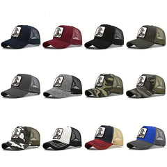 Horse Embroidery Baseball Cap Mesh Peaked Sun Hat