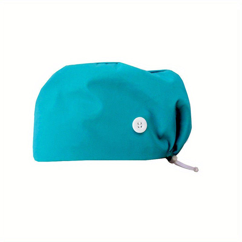 Unisex Solid Scrub Hat Drawstring Work Cap Women Men