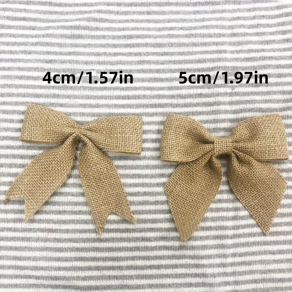 3PCS Burlap Christmas Bow Wedding Home Decor Supplies
