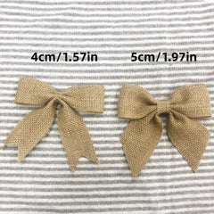 3PCS Burlap Christmas Bow Wedding Home Decor Supplies
