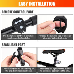 Bike Rear Light 5 Modes Remote Control Signal Horn Bicycle Accessory