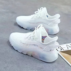 Women's Breathable Lace Up Sneakers Lightweight Casual Walking Shoes