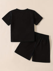 2pcs Baby Boys Casual Plaid T-shirt & Shorts Set Clothes
