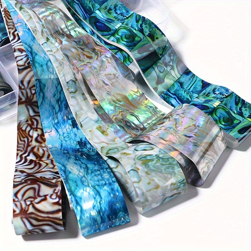 10 Roll Pearl Nail Foil Transfer Stickers Starry Sky Nail Foil