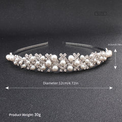 Faux Pearl Rhinestone Hairband Headband Princess Tiara