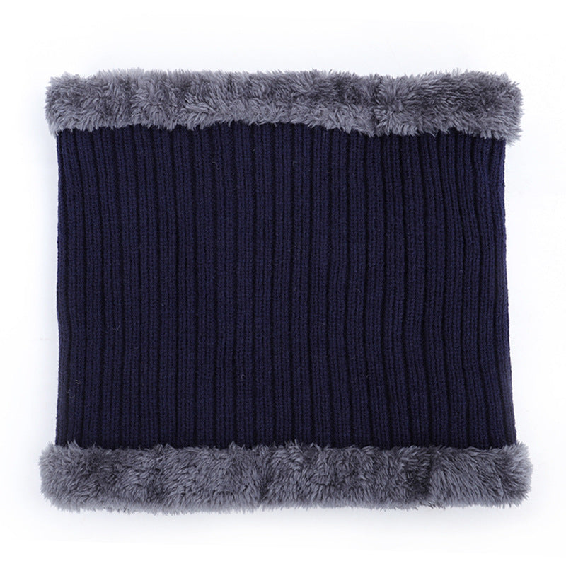 Men's Knitted Hat and Scarf Set for Autumn and Winter