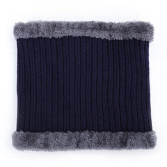 Men's Knitted Hat and Scarf Set for Autumn and Winter