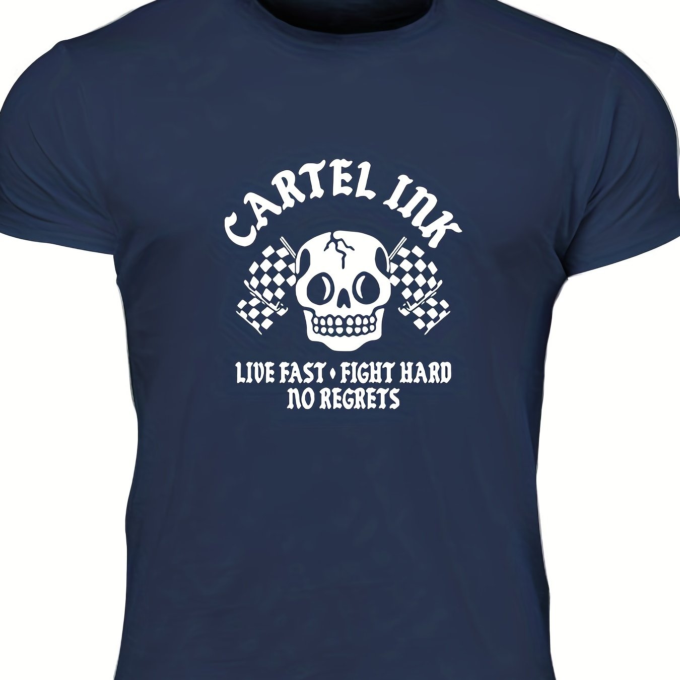 Men's Skull Graphic T-shirt Casual Comfy Crew Neck Tee