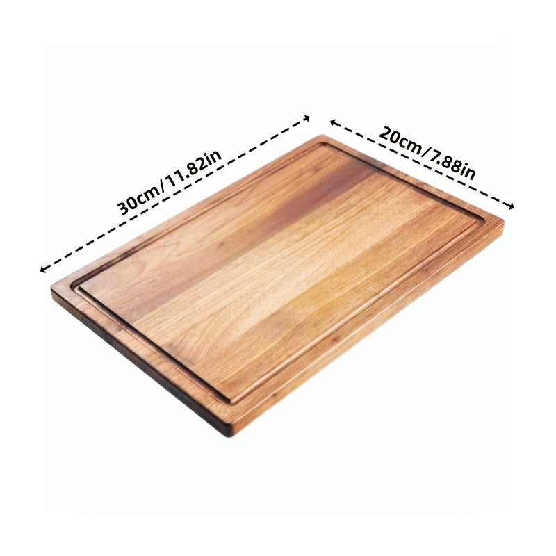 Thick Hardwood Cutting Board with Juice Grooves