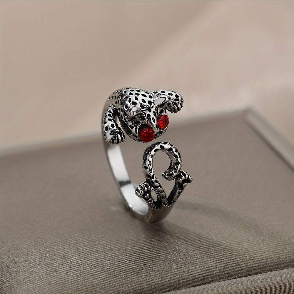 Gothic Vintage Peafowl Ring Zircon Adjustable Cuff Ring