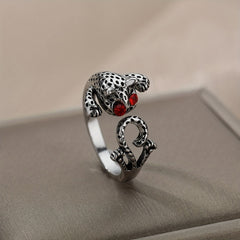 Gothic Vintage Peafowl Ring Zircon Adjustable Cuff Ring