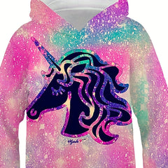 Boy's Horse Graphic Hoodie, 3D Print Sweatshirt