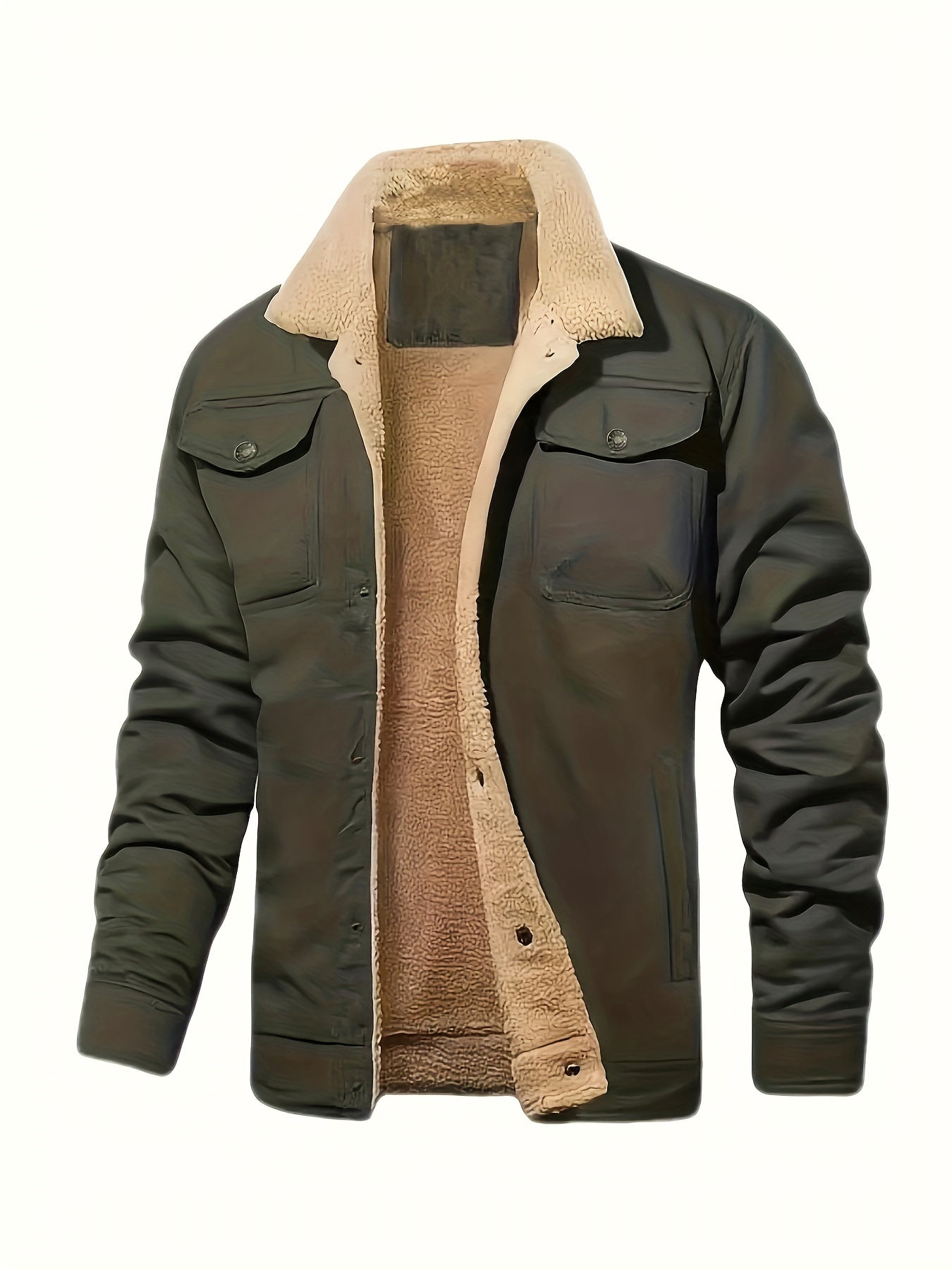Classic Lapel Collar Winter Coat for Men