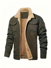 Classic Lapel Collar Winter Coat for Men