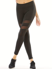 High Elastic Mesh Insert Yoga Leggings Women's Activewear