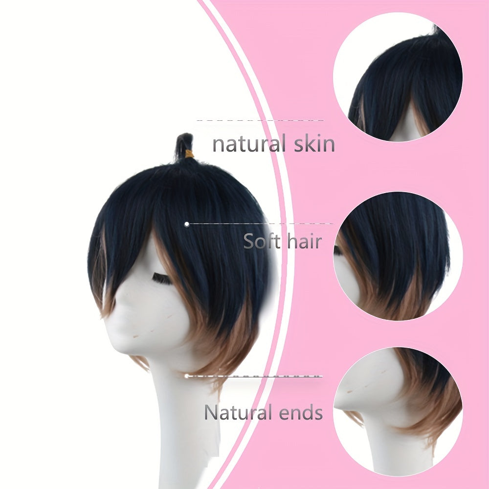 12inch 30 And Gradient Men's Anime Cosplay Wig