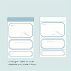 50PCS Retro Shaped Memo Pad Border Small Series Hand Account Paper