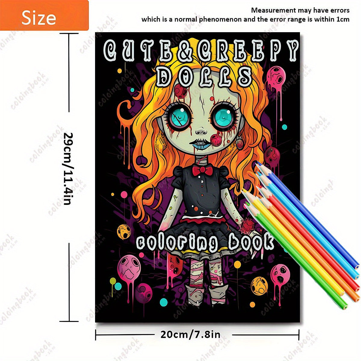 Deluxe Creepy Dolls Coloring Book for Adults - Gothic Cover - Halloween