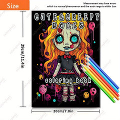 Deluxe Creepy Dolls Coloring Book for Adults - Gothic Cover - Halloween