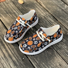 Women's Sporty Skate Shoes - Basketball Football Rugby Patterns