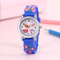 Cartoon Butterfly Graphic Silicone Quartz Watch