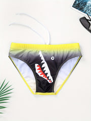 Shark Print Men's Swimsuit Brief Quick Dry Swim Briefs Bikini Swimwear