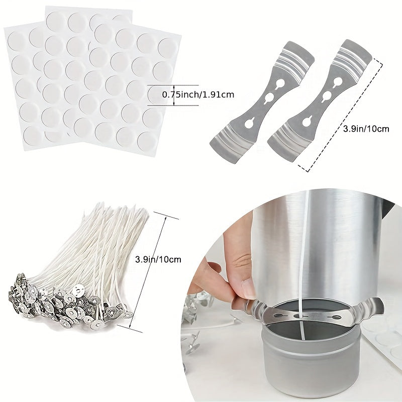 DIY Candle Making Kit Supplies - Pouring Pot, Wicks Holder, Wicks, Sticker
