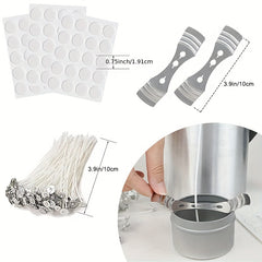 DIY Candle Making Kit Supplies - Pouring Pot, Wicks Holder, Wicks, Sticker