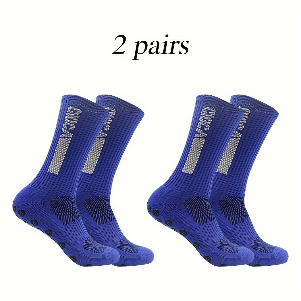 Non Slip Football Socks With Grip Pads - Breathable Outdoor Sports Socks