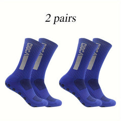 Non Slip Football Socks With Grip Pads - Breathable Outdoor Sports Socks