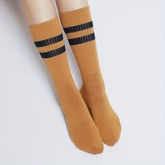 Soft Comfortable Yoga Socks Anti-Skid Breathable Mid-Calf Gripper Socks