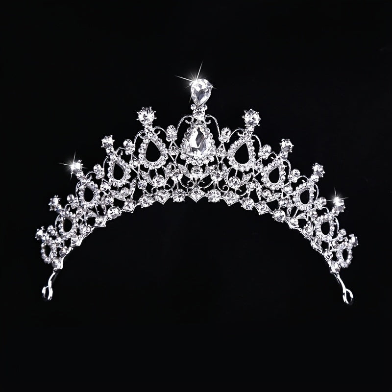 Silvery Crystal Wedding Crown Headband Bridal Tiara