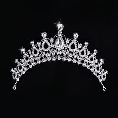 Silvery Crystal Wedding Crown Headband Bridal Tiara