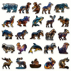 50pcs Abstract Animal Series Stickers - Waterproof DIY Graffiti Stickers