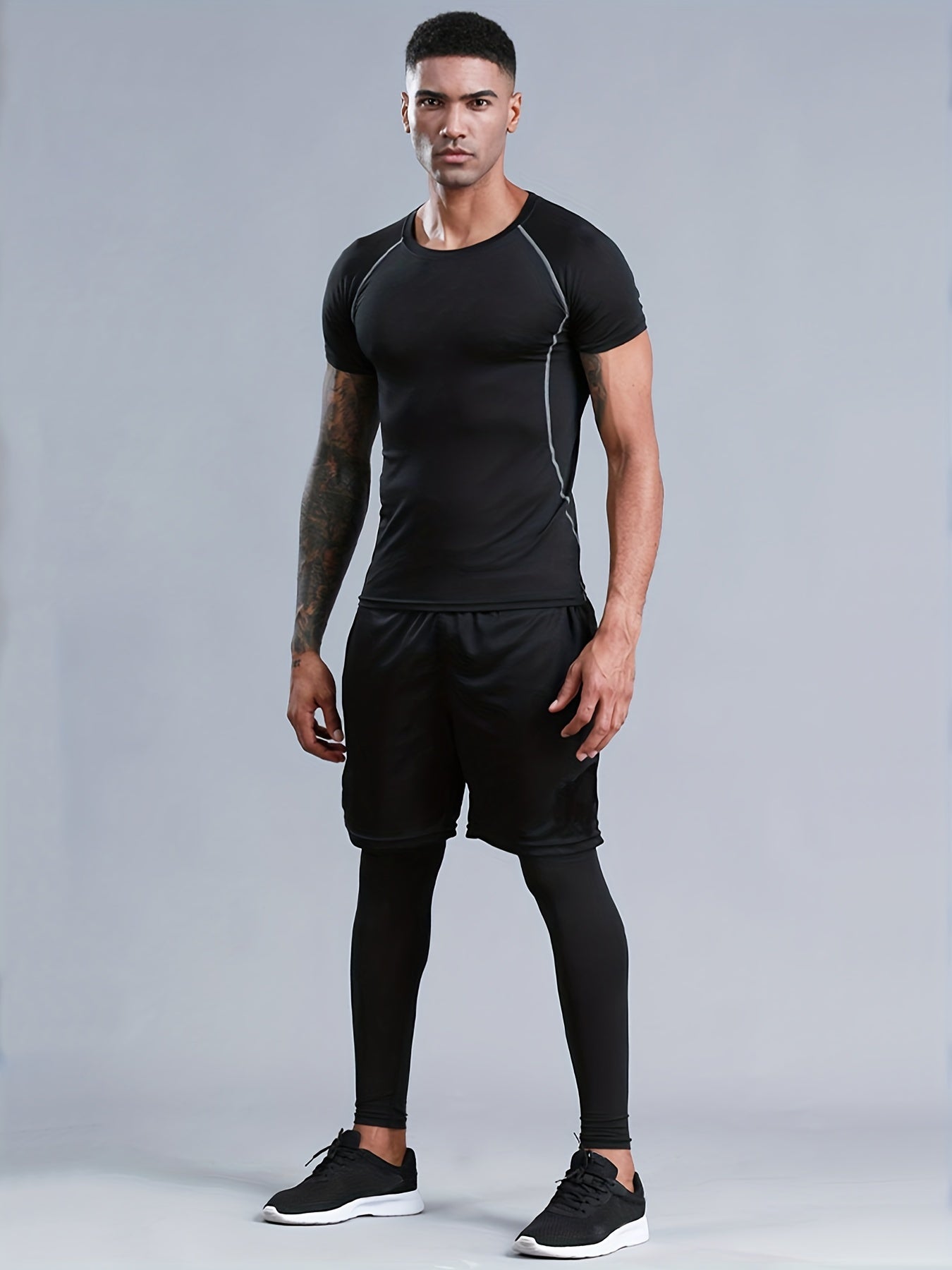 Men's 3-Piece Compression Suit Quick Drying - Sports & Fitness