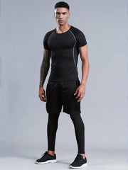 Men's 3-Piece Compression Suit Quick Drying - Sports & Fitness