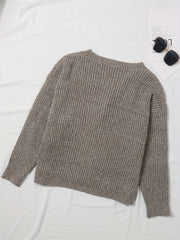 Casual Sweater Solid Long Sleeve Stretch Jumper