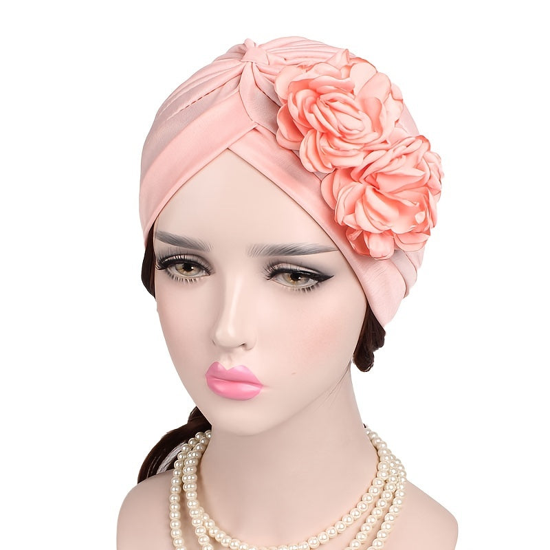 Large Flower Headscarf Cap Turban Beanies Headwrap Indian Cap Chemotherapy Hat