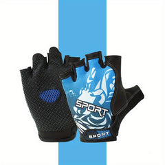 Breathable Half Finger Cycling Gloves Men Women Non Slip Shock Absorbent