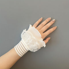 Autumn/Winter Lace Sleeve Cuffs Hollow Floral Edges