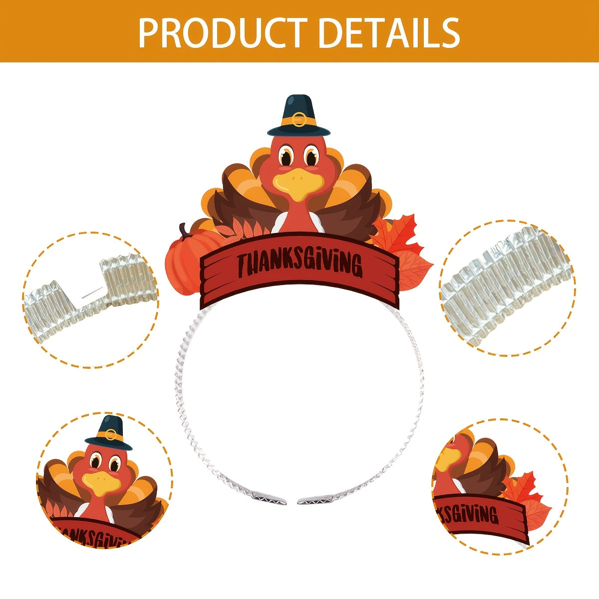 Thanksgiving Turkey Headband for Dinner Party Supplies