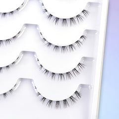 6 Pairs Bottom Lashes 3D Clear Band Natural Look Lower Eyelashes Wispy Kit