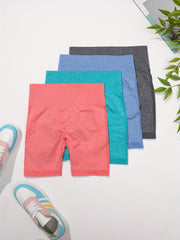 4Pcs Butt Lifting High Waist Fitness Shorts Women's Activewear