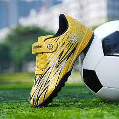 Boy's Turf Football Boots Outdoor Anti skid Lace Up Soccer Cleats